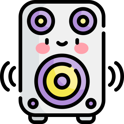 głośnik Kawaii Lineal color ikona