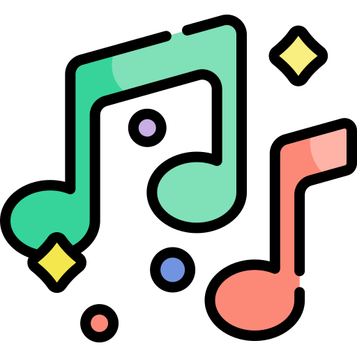 muziek Kawaii Lineal color icoon