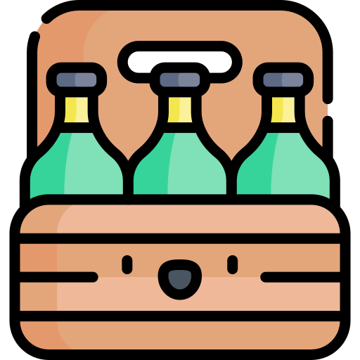 caixa de cerveja Kawaii Lineal color Ícone