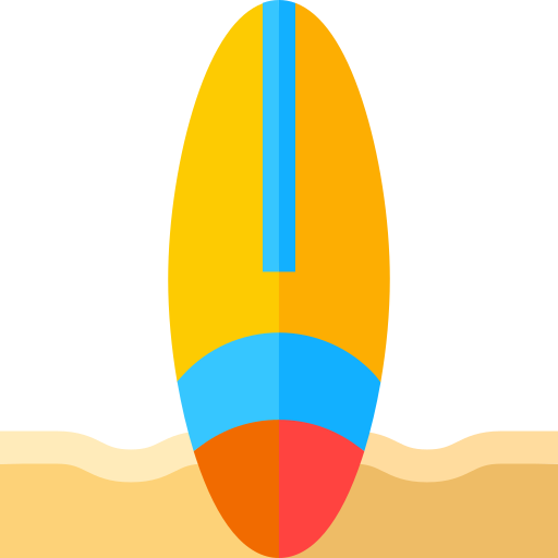 Surfboard Basic Straight Flat icon