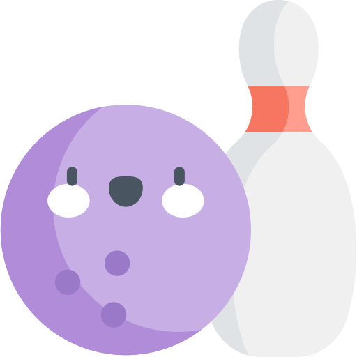 bowling Kawaii Flat icoon