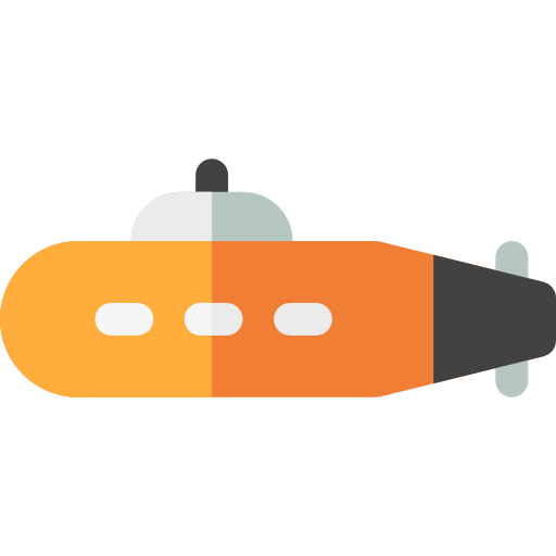 onderzeeër Basic Rounded Flat icoon