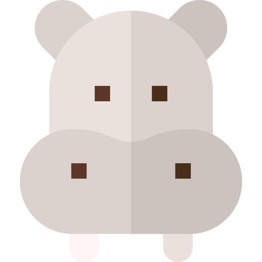 hippopotame Basic Straight Flat Icône