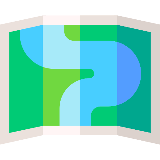 mapa Basic Straight Flat Ícone