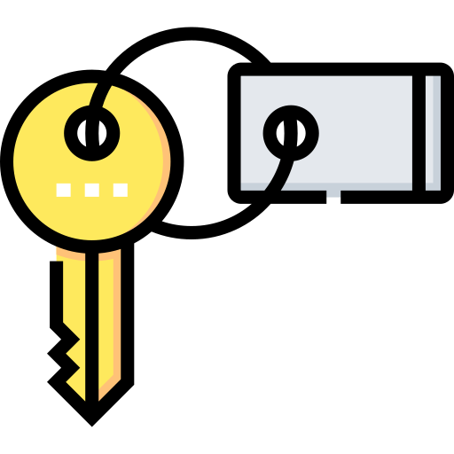 llave de la puerta Detailed Straight Lineal color icono