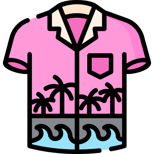 hawaiiaans hemd Special Lineal color icoon