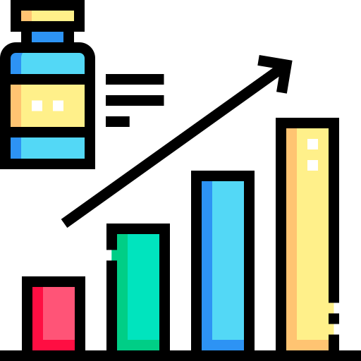 wykres słupkowy Detailed Straight Lineal color ikona