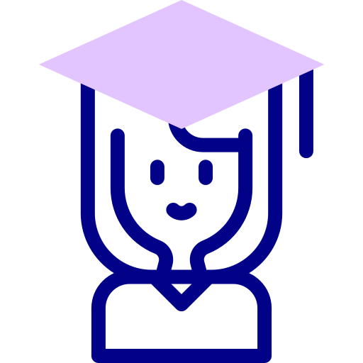 학생 Detailed Mixed Lineal color icon