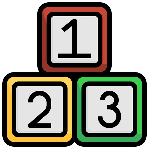 Number blocks Surang Lineal Color icon