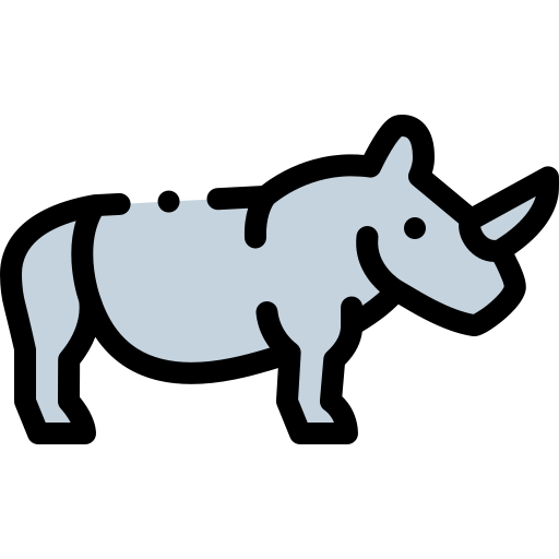 Rhino Detailed Rounded Lineal color icon
