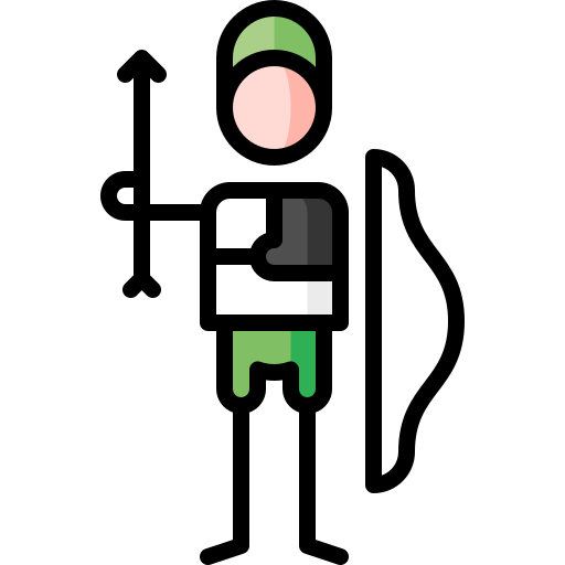 Archery Puppet Characters Lineal Color icon