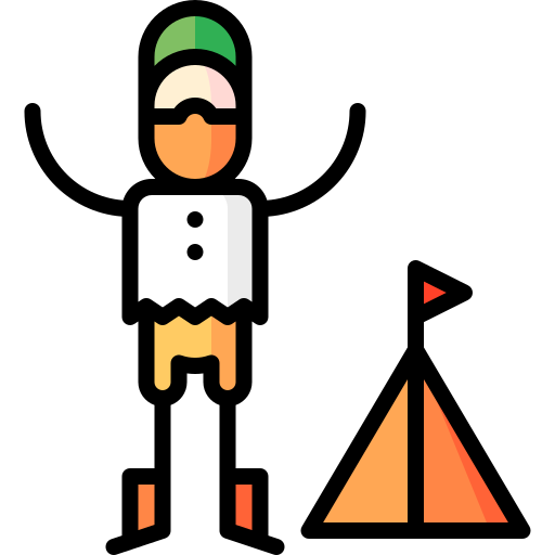 camping Puppet Characters Lineal Color icon