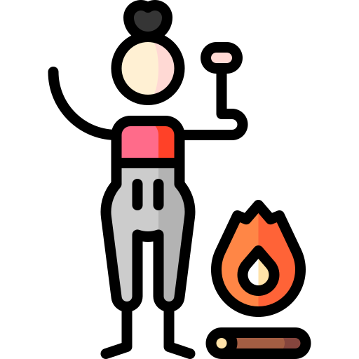 lagerfeuer Puppet Characters Lineal Color icon