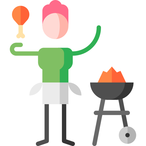 Bbq Puppet Characters Flat icon