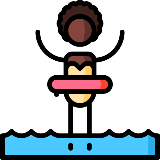 Swimming Puppet Characters Lineal Color icon