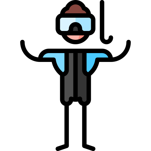 Snorkeling Puppet Characters Lineal Color icon