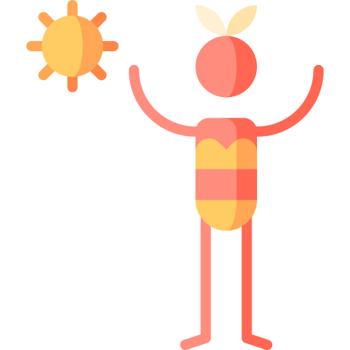 Sunbathing Puppet Characters Flat icon