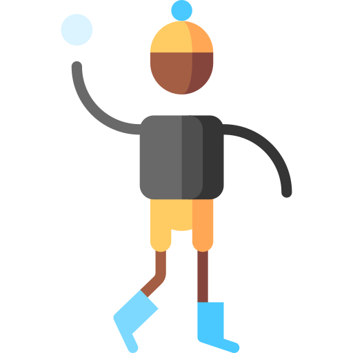 Snowball fight Puppet Characters Flat icon