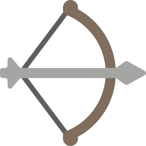Bow and arrow Basic Mixture Flat icon