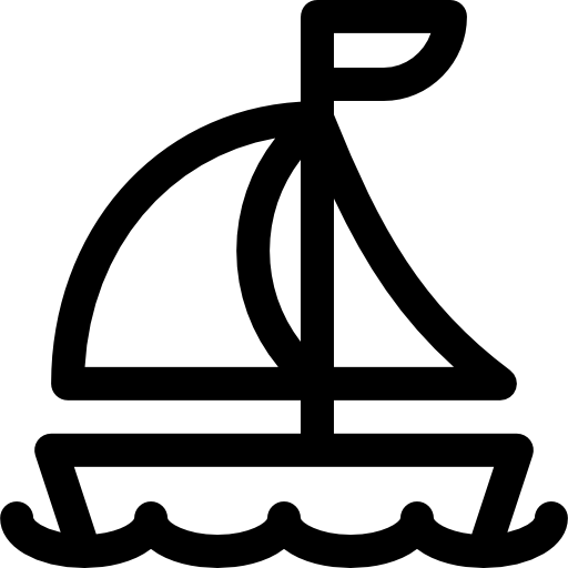 voilier Basic Rounded Lineal Icône