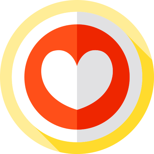 serce Flat Circular Flat ikona