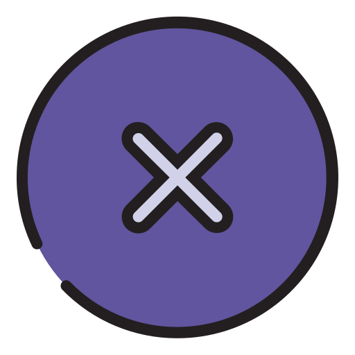 Cross button Generic Outline Color icon