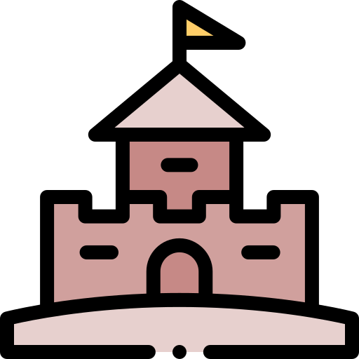 Sand castle Detailed Rounded Lineal color icon