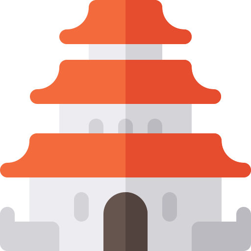 templo chino Basic Rounded Flat icono