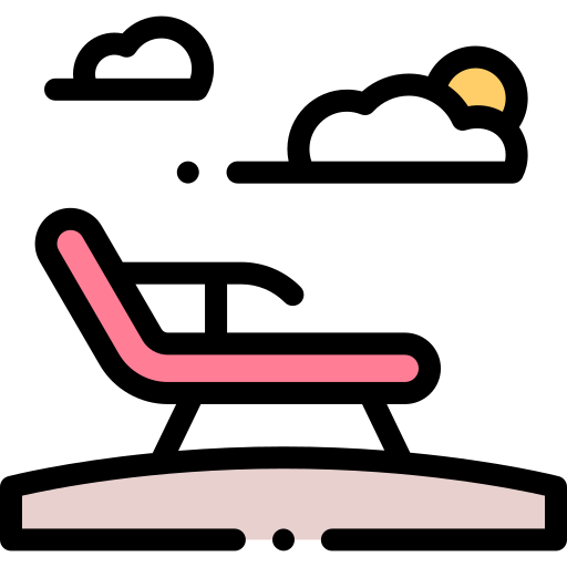 해변 의자 Detailed Rounded Lineal color icon