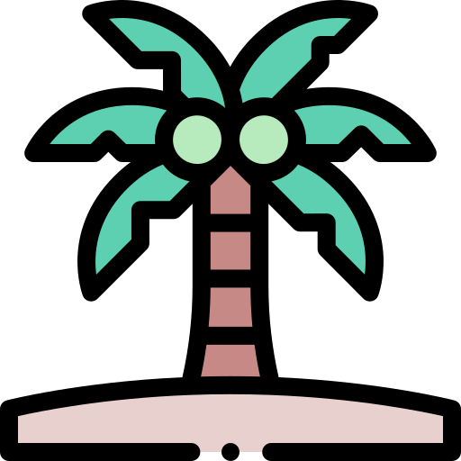 코코넛 나무 Detailed Rounded Lineal color icon