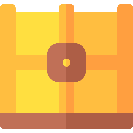 cofre del tesoro Basic Rounded Flat icono