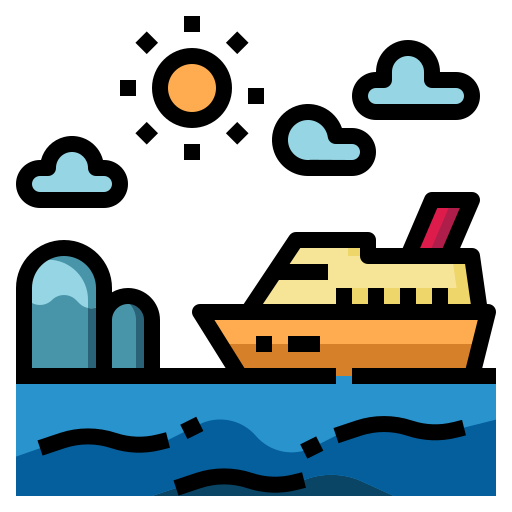barco de transbordador PongsakornRed Lineal Color icono