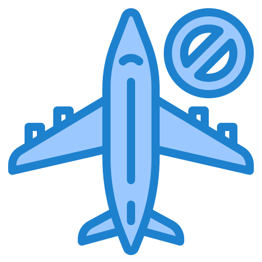 Airplane srip Blue icon