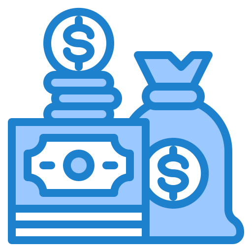 Currency srip Blue icon