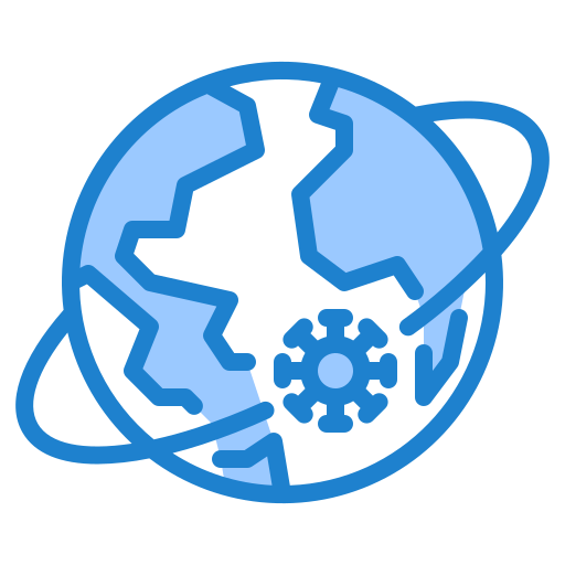 Coronavirus srip Blue icon