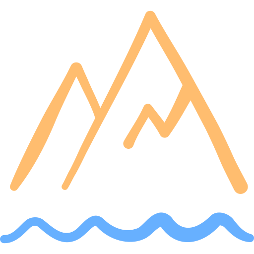 Mountain Basic Hand Drawn Color icon