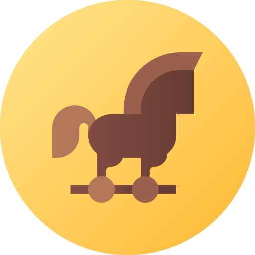 trojaanse paard Flat Circular Gradient icoon