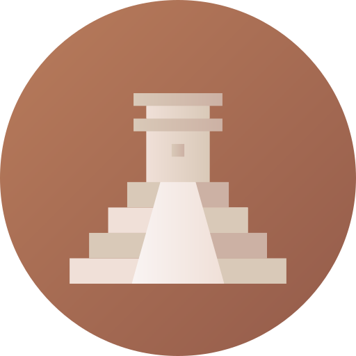Chichen itza pyramid Flat Circular Gradient icon