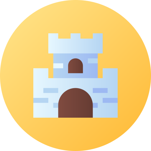 zamek Flat Circular Gradient ikona