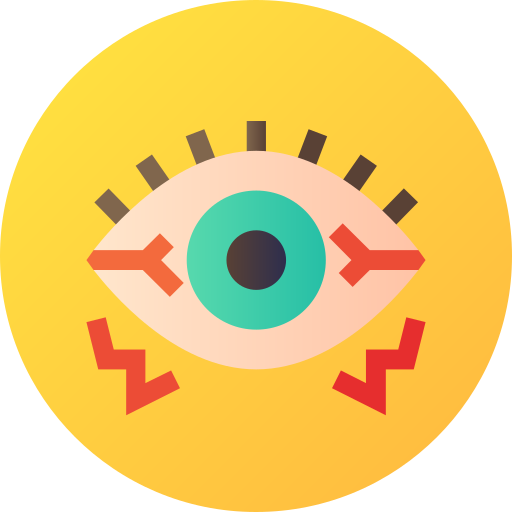 occhi rossi Flat Circular Gradient icona