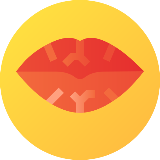 唇 Flat Circular Gradient icon