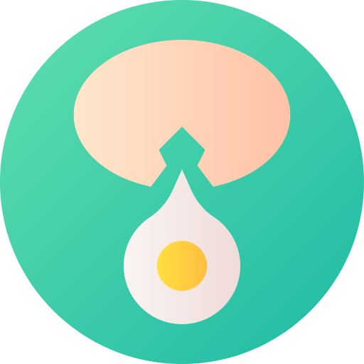 huevo roto Flat Circular Gradient icono