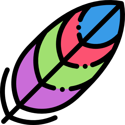 Feather Detailed Rounded Lineal color icon