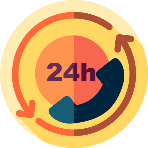 24 시간 Flat Circular Flat icon