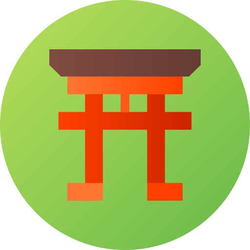 brama torii Flat Circular Gradient ikona