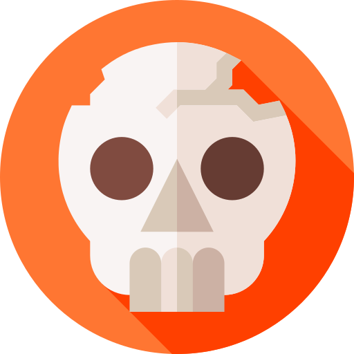 schedel Flat Circular Flat icoon
