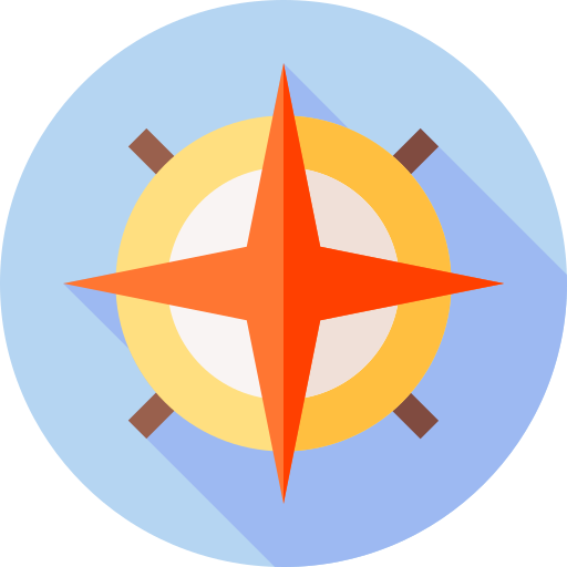 kompas Flat Circular Flat icoon