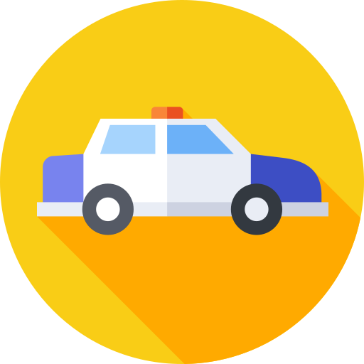 auto della polizia Flat Circular Flat icona