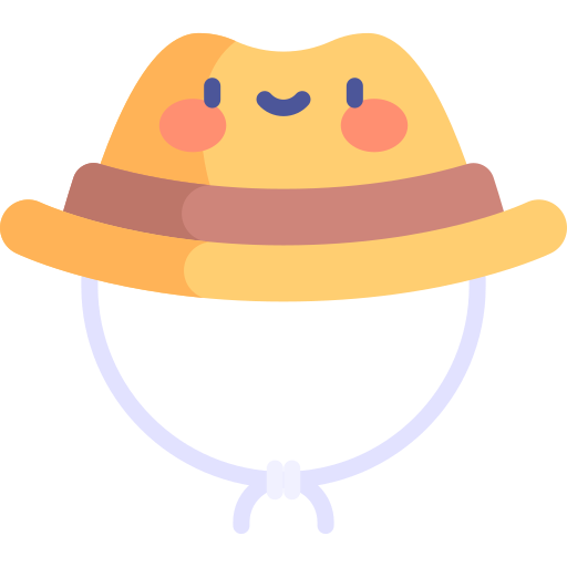sombrero de pesca Kawaii Flat icono