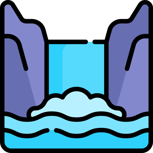 cascada Kawaii Lineal color icono